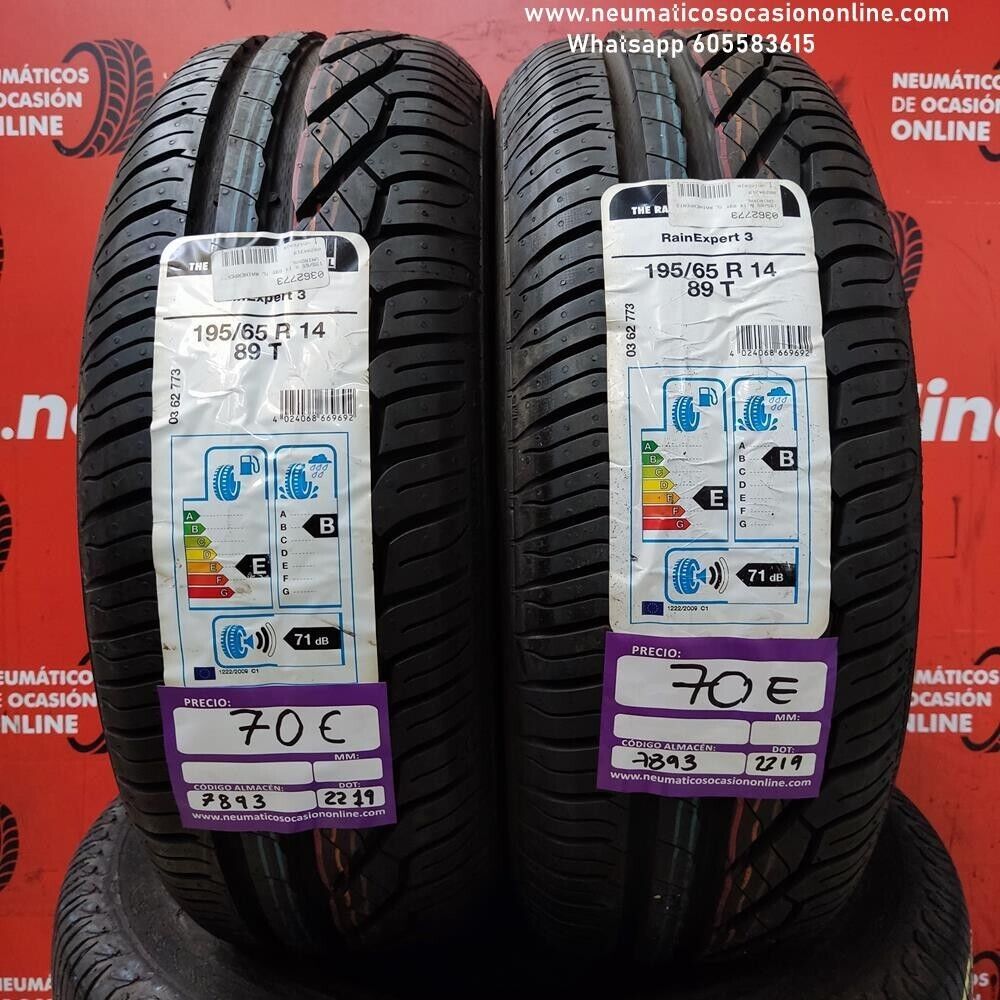 2x 195 65 R14 89T Uniroyal Rain Expert 3 DOT 2219/2219 (Sin Uso) Ref.7893