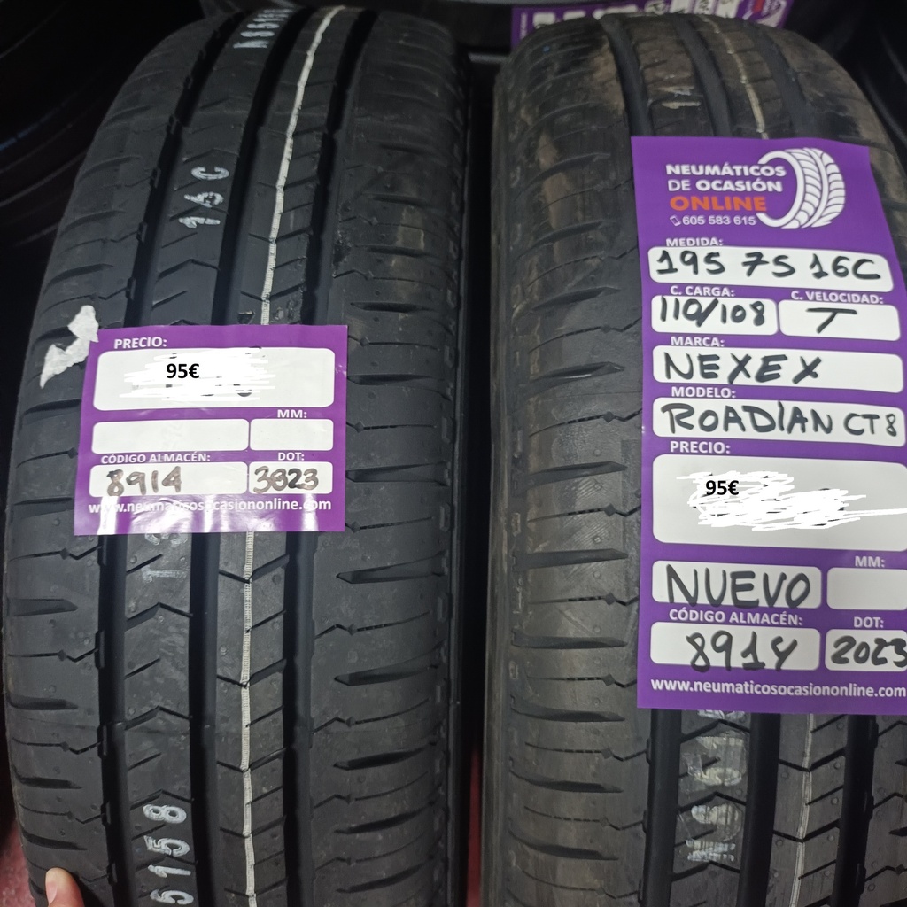 [Ref.8914] 2x 195 75 16C 110/108T Nexen Roadian CT8 DOT 2023/3823 (Sin Uso)  Ref.8914