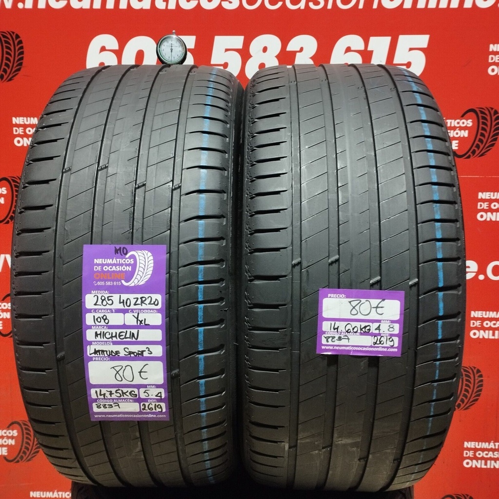 2x 285 40 R20 108Y XL Michelin Latitude Sport 3 MO 5.4/4.8 mm Ref.8837