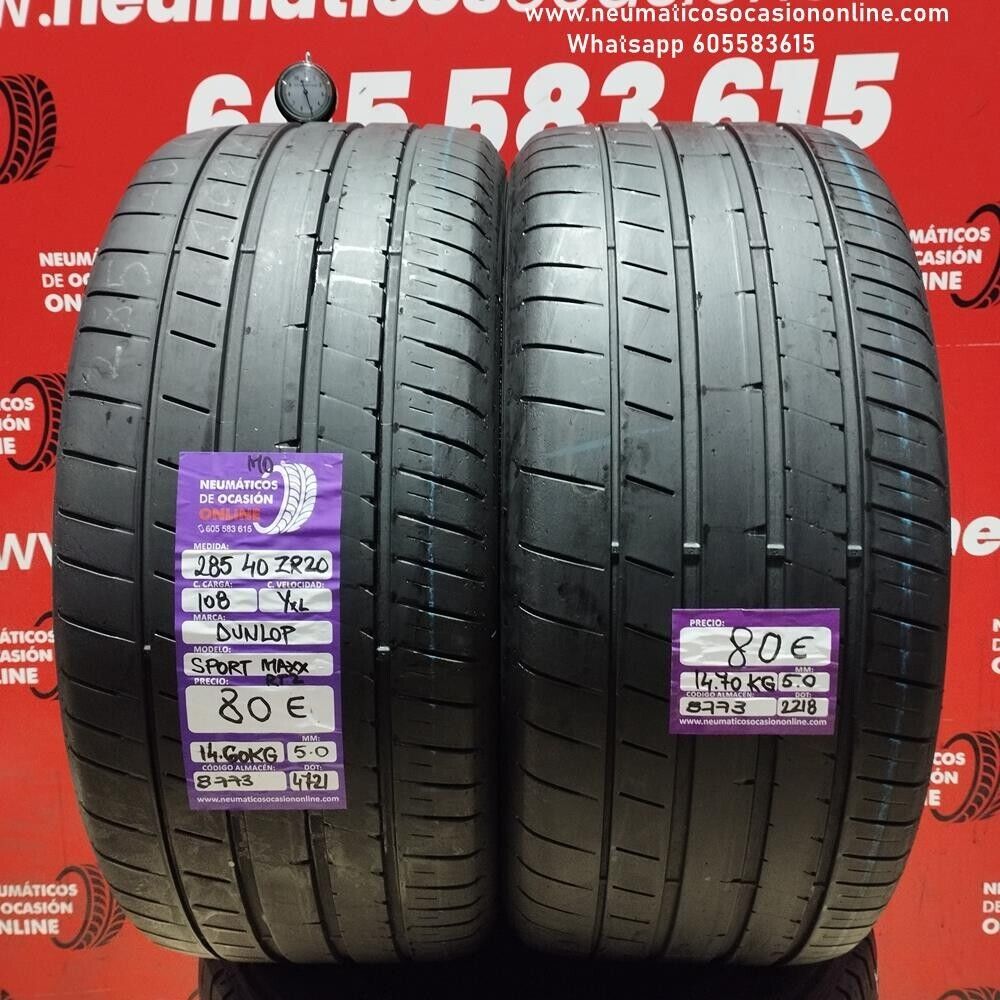 2x 285 40 R20 108Y XL Dunlop Sport Maxx RT2 MO 5.0/5.0 mm Ref.8773