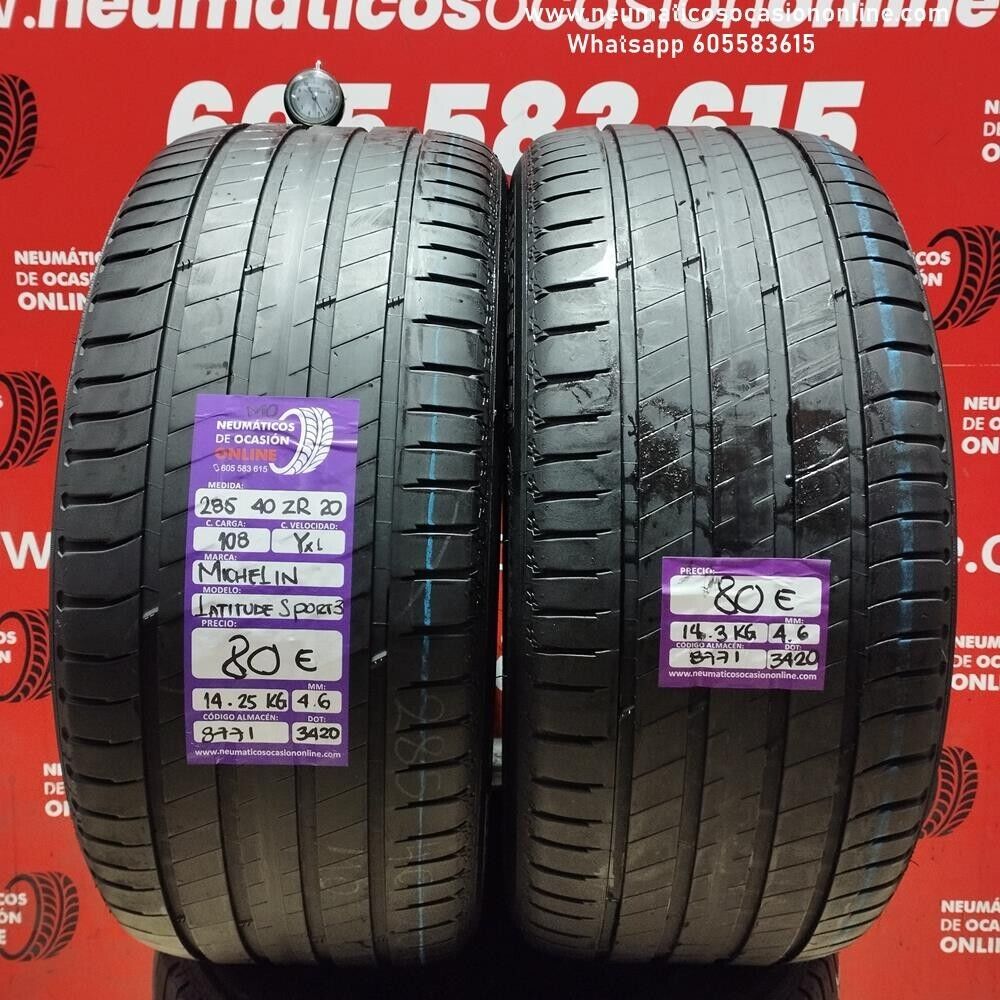 2x 285 40 R20 108Y XL Michelin Latitude Sport 3 MO 4.6/4.6 mm Ref.8771