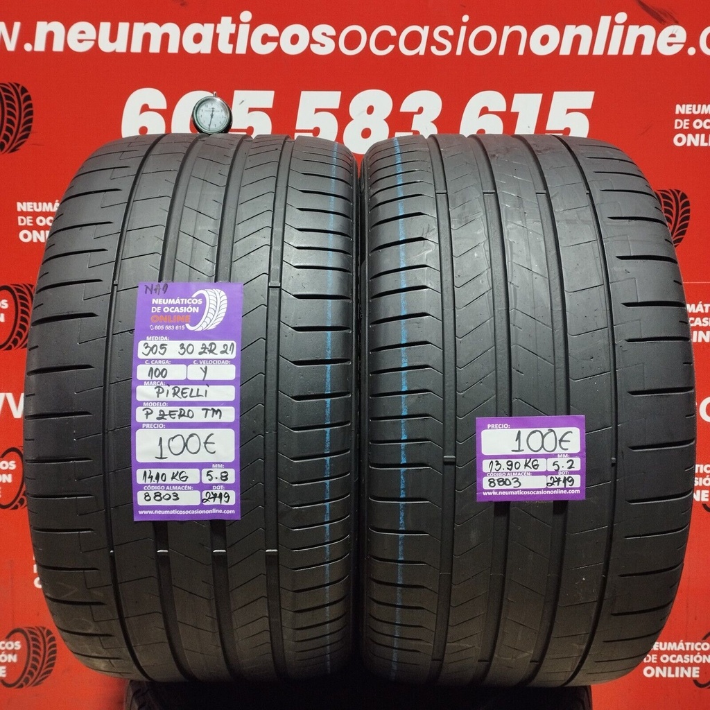 [Ref.8803] 2x 305 30 R21 100Y Pirelli P. Zero TM 5.8/5.2 mm  Ref.8803