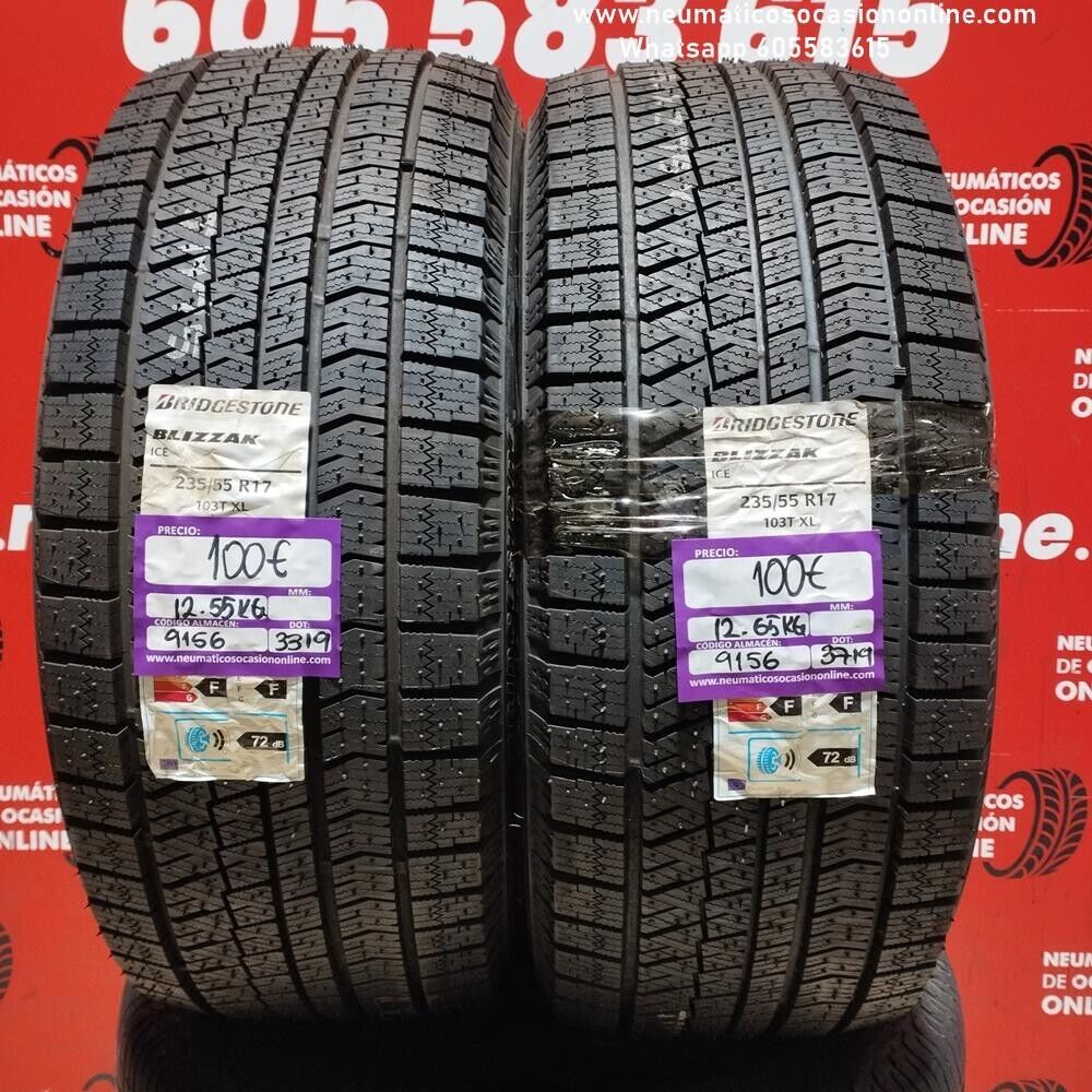 [Ref.9156] 2x 235 55 R17 103T XL Bridgestone Blizzak ICE DOT 3319/3719 (Sin Uso) Ref.9156