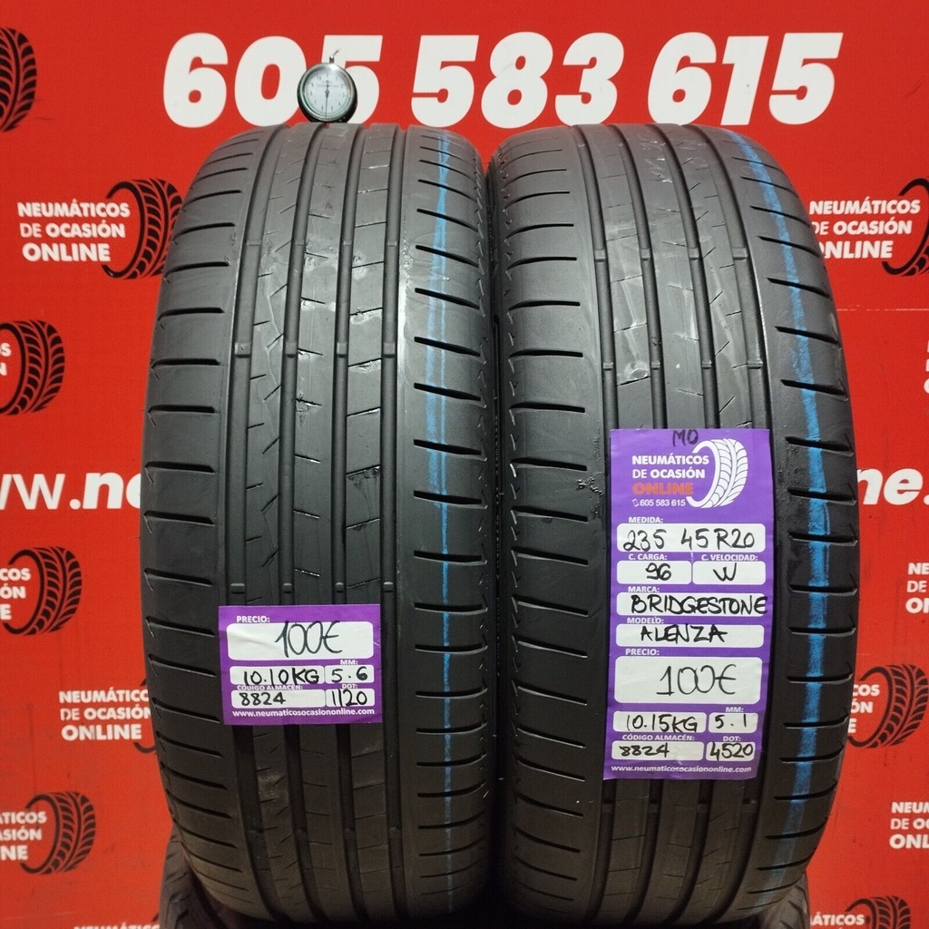 2x 235 45 R20 96W Bridgestone Alenza MO 5.6/5.1 mm  Ref.8824