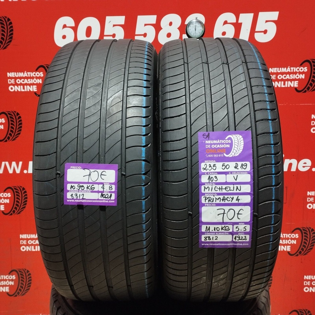 2x 235 50 R19 103V Michelin Primacy 4 S1 5.5/4.8 mm Ref.8812