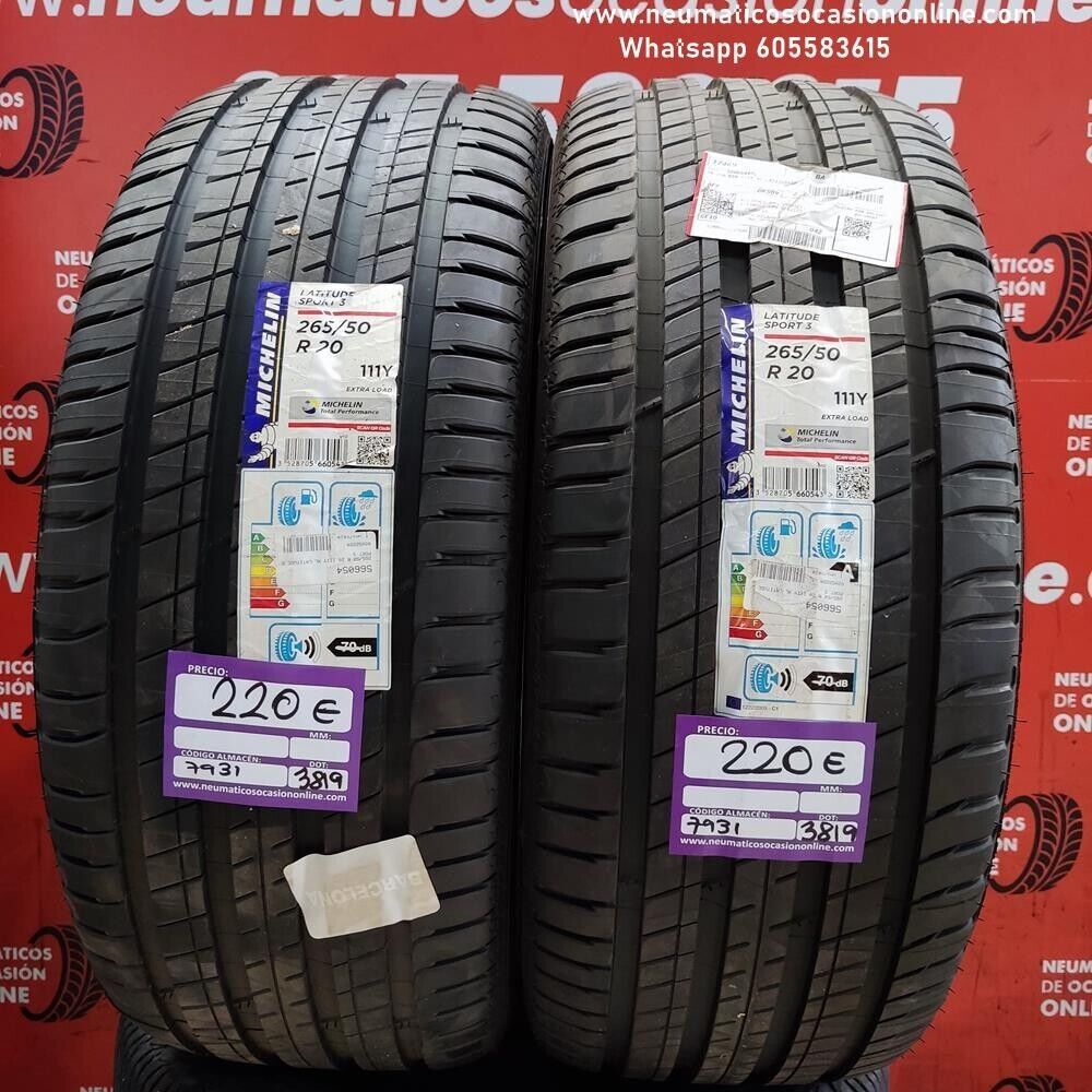 2x 265 50 R20 111Y Michelin Latitude Sport 3 DOT 3819/3819 (Sin Uso) Ref.7931