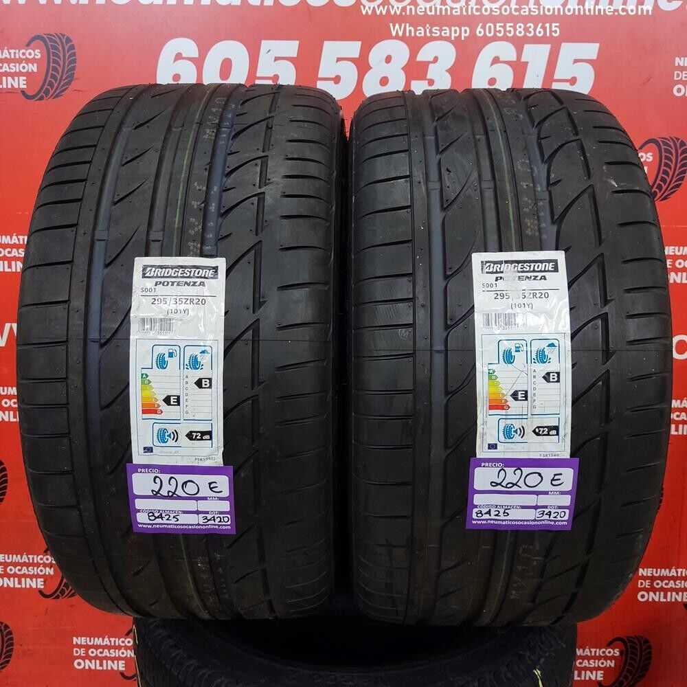 [Ref.8425] 2x 295 35 Z R20 101Y Bridgestone Potenza S001 DOT 3420/3420 (Sin uso) Ref.8425