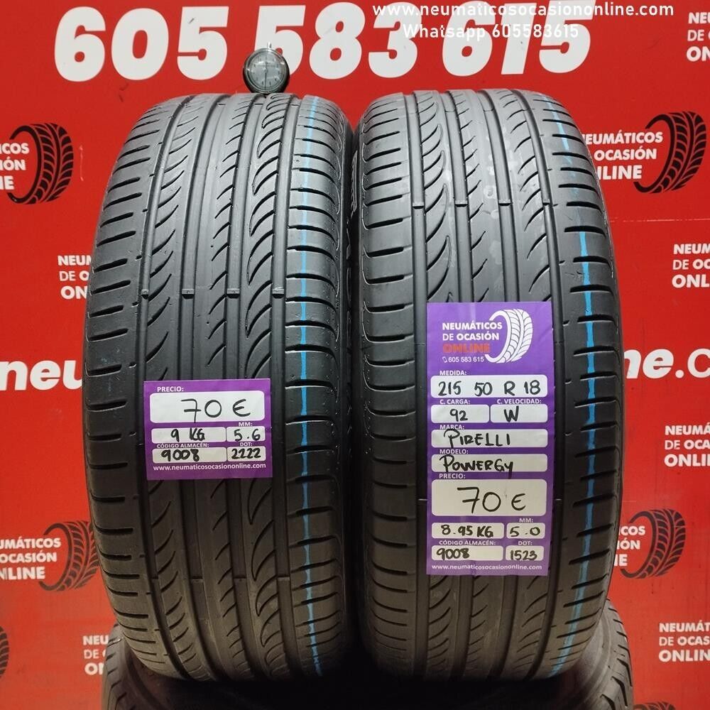 [Ref.9008] 2x 215 50 R18 92W Pirelli Powergy 5.6/5.0 mm Ref.9008