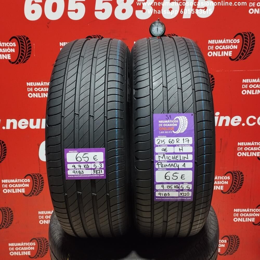 2x 215 60 R17 96H Michelin Primacy 4 S1 5.5/5.3 mm Ref.9183