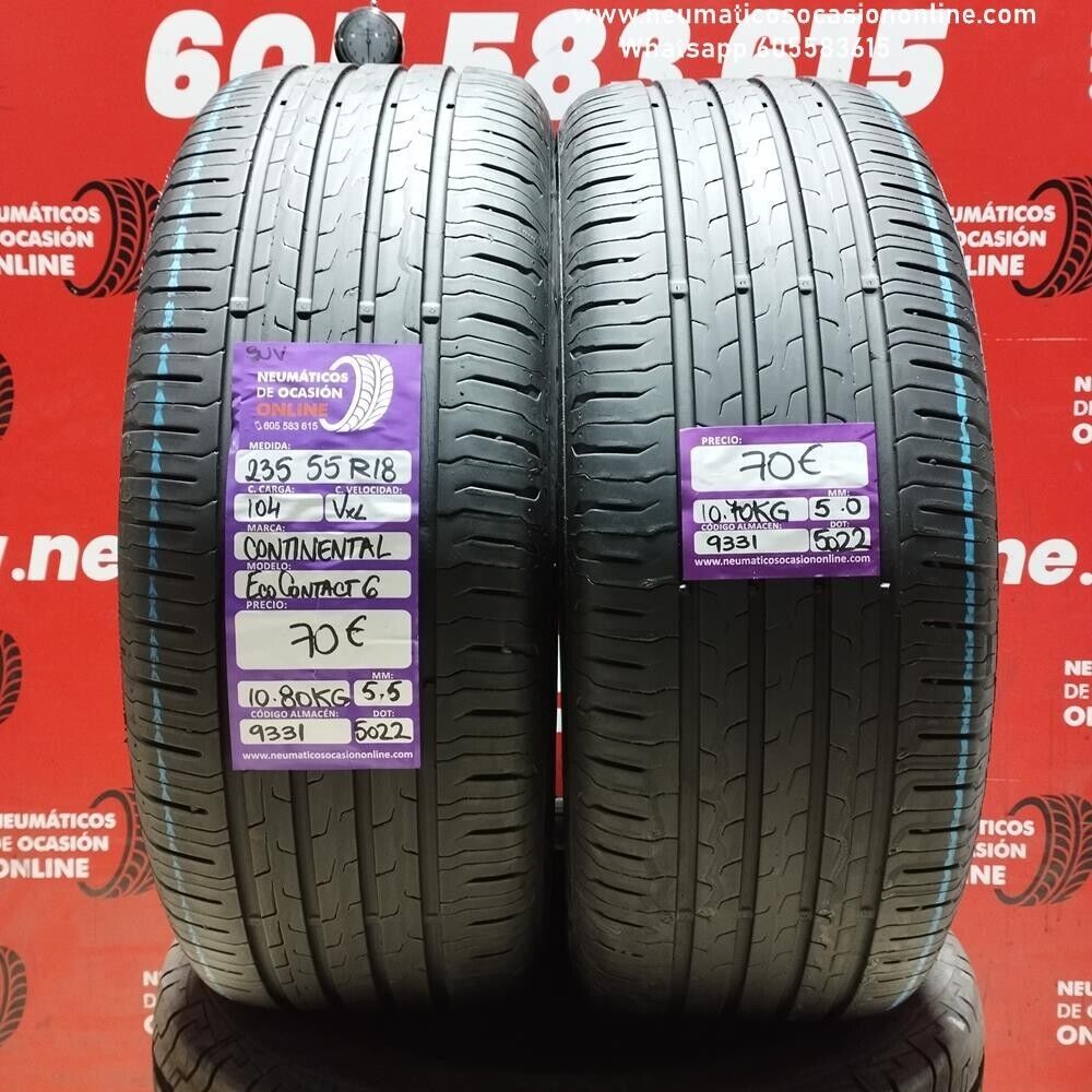 2x235 55 R18 104VXL CONTINENTAL ECO CONTACT6 5.5/5.0mm REF:9331