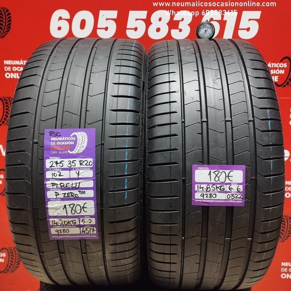 [Ref.9280] 2x 275 35 R20 102Y Pirelli Pzero Tm 5.2/6.6 Réf: 9280