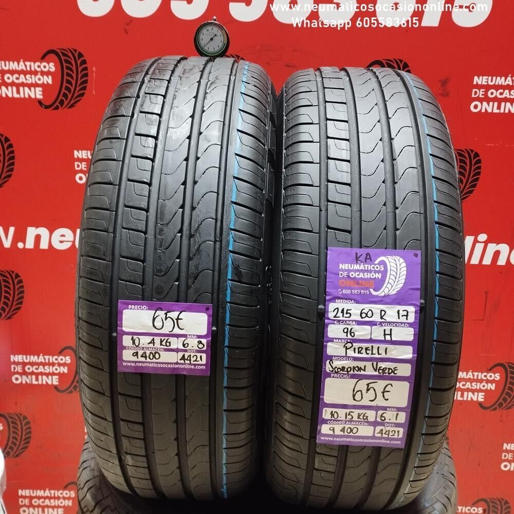 2x 215 60 R17 96H PIRELLI SCORPION VERDE 6.8/6.1 mm REF: 9400