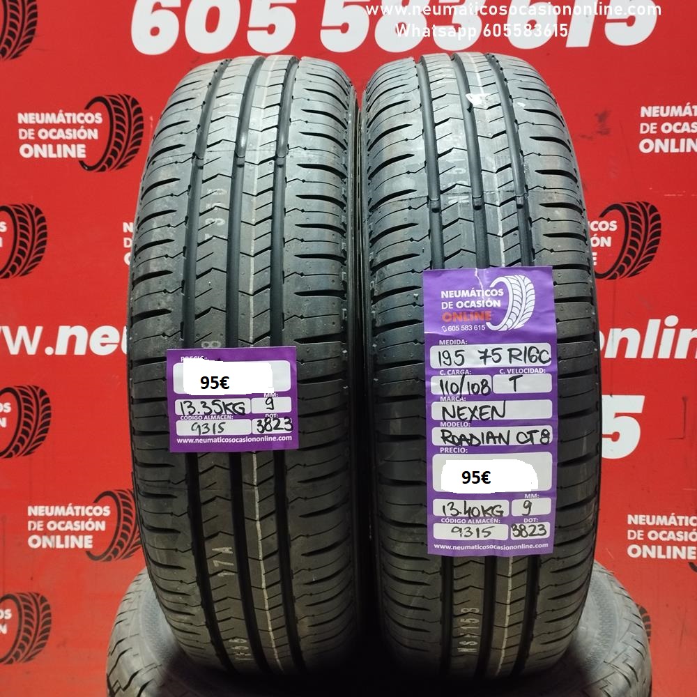 2x 195 75 16C 110/108T NEXEN ROADIAN CT8 9.0/9.0mm REF:9315