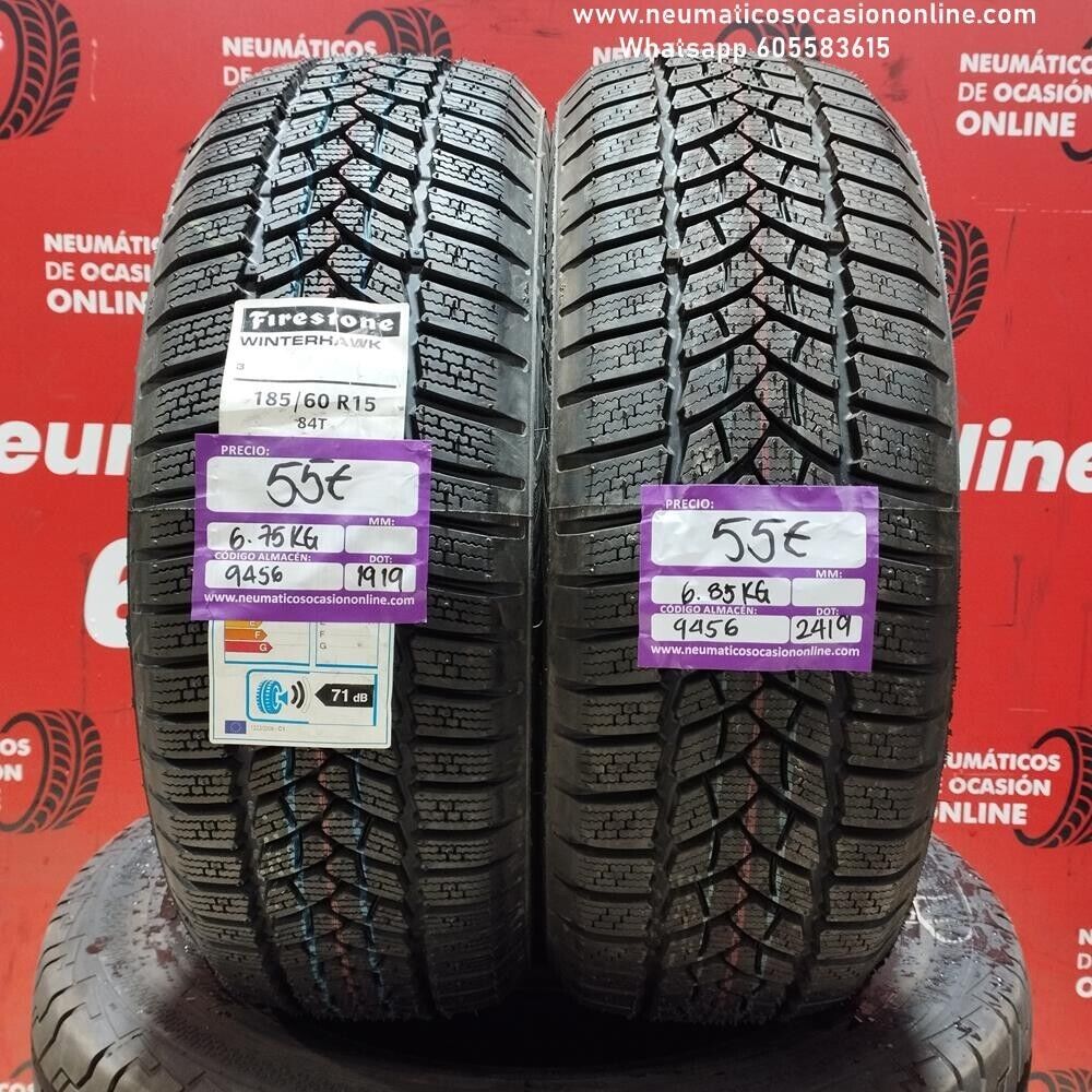 2x 185 60 R 15 84T FIRESTONE WINTWRHAWK (SIN USO) REF:9456