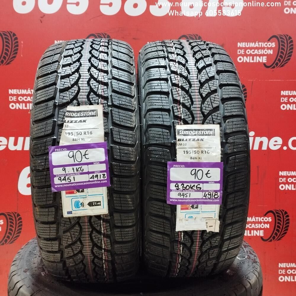 2x 195 50 R 16 88HXL BRIDGESTONE BLIZZAK (SIN USO) REF:9451