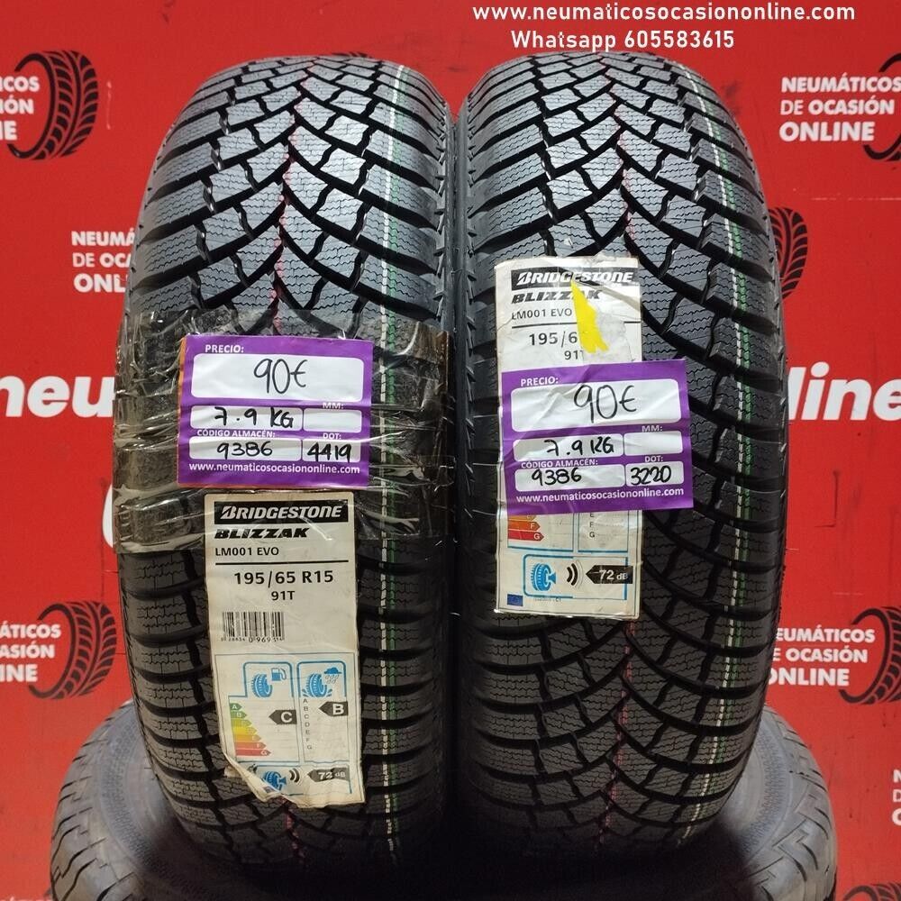 2x 195 65 15 91T BRIDGESTONE BLIZZAK LM001 EVO (SIN USO) REF:9386