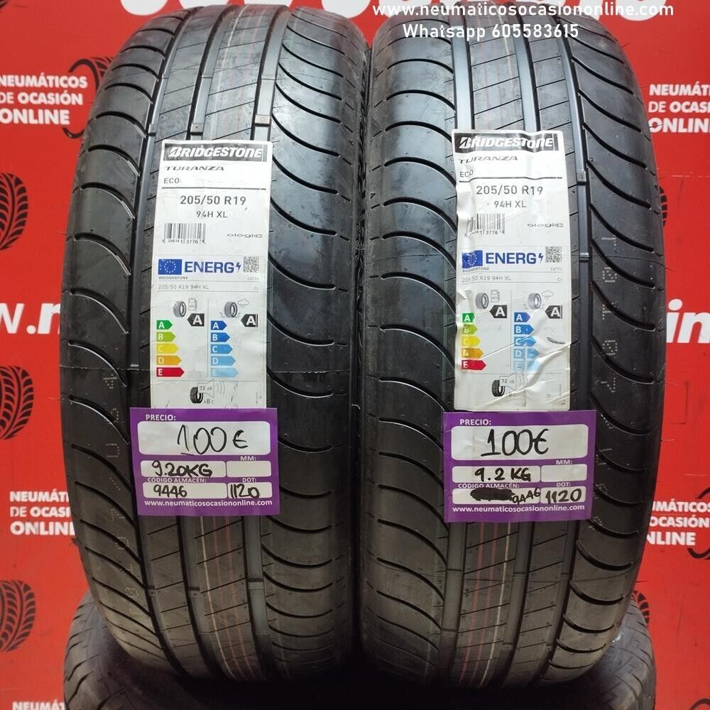 2x 205 50 R19 94HXL BRIDGESTONE TURANZA (SIN USO) REF:9446