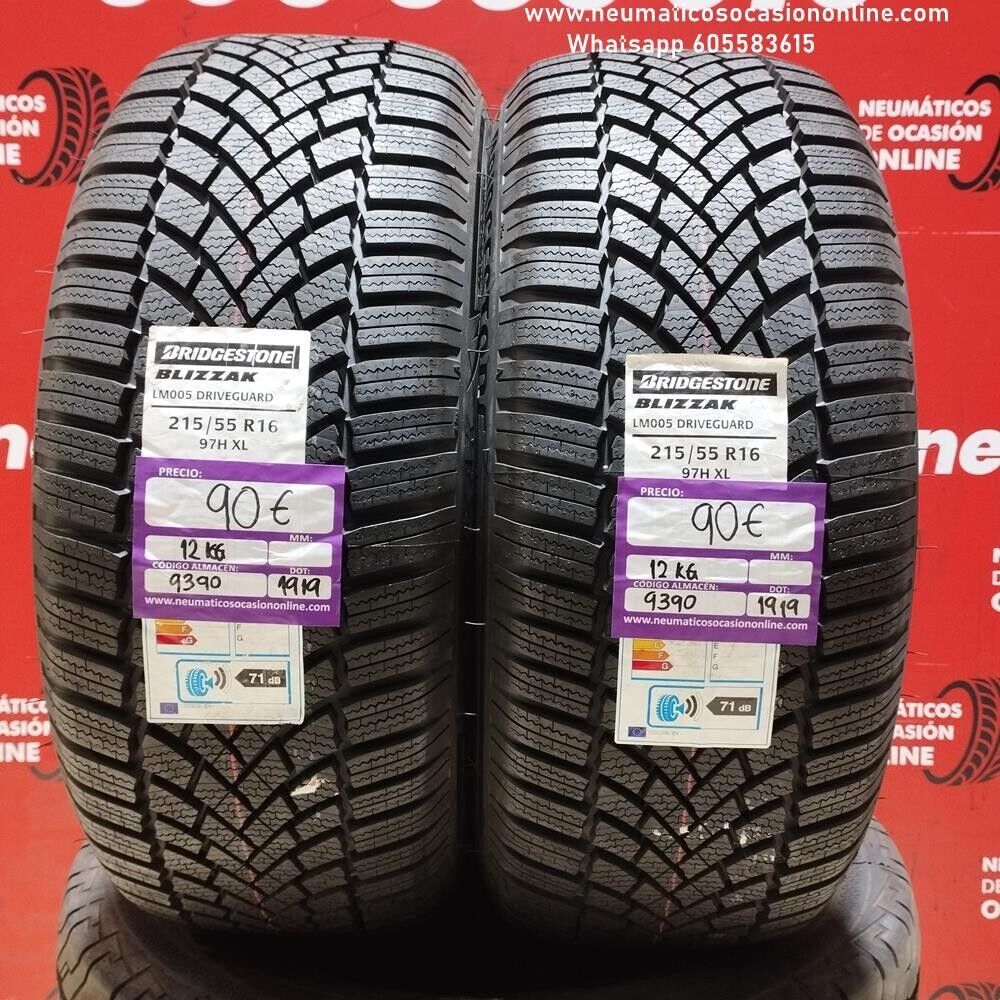 2x 215 55 R16 97H XL BRIDGESTONE BLIZZAK LM005 DRIVEGUARD (SIN USO) REF:9390