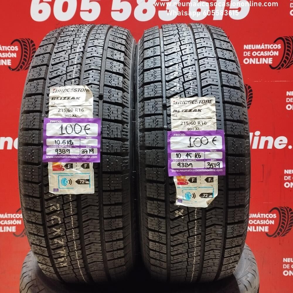 2x 215 60 R16 99T XL BRIDGESTONE BLIZZAK ICE (SIN USO) REF:9389