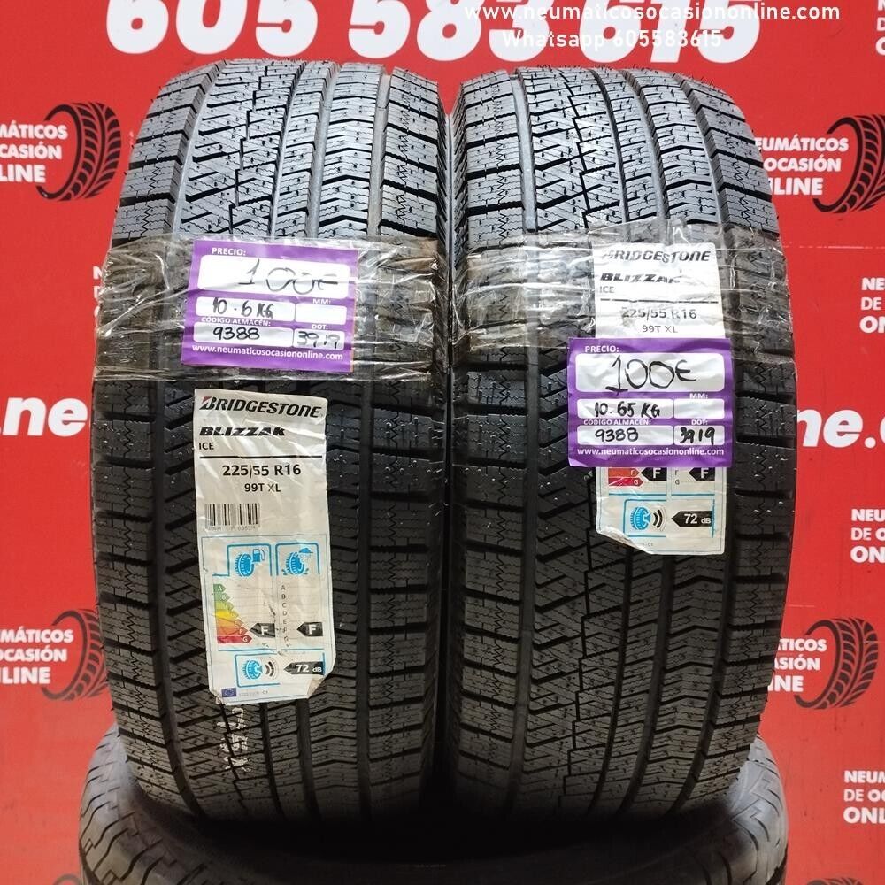 2x 225  55 R16 99T XL BRIDGESTONE BLIZZAK ICE (SIN USO) REF:9388