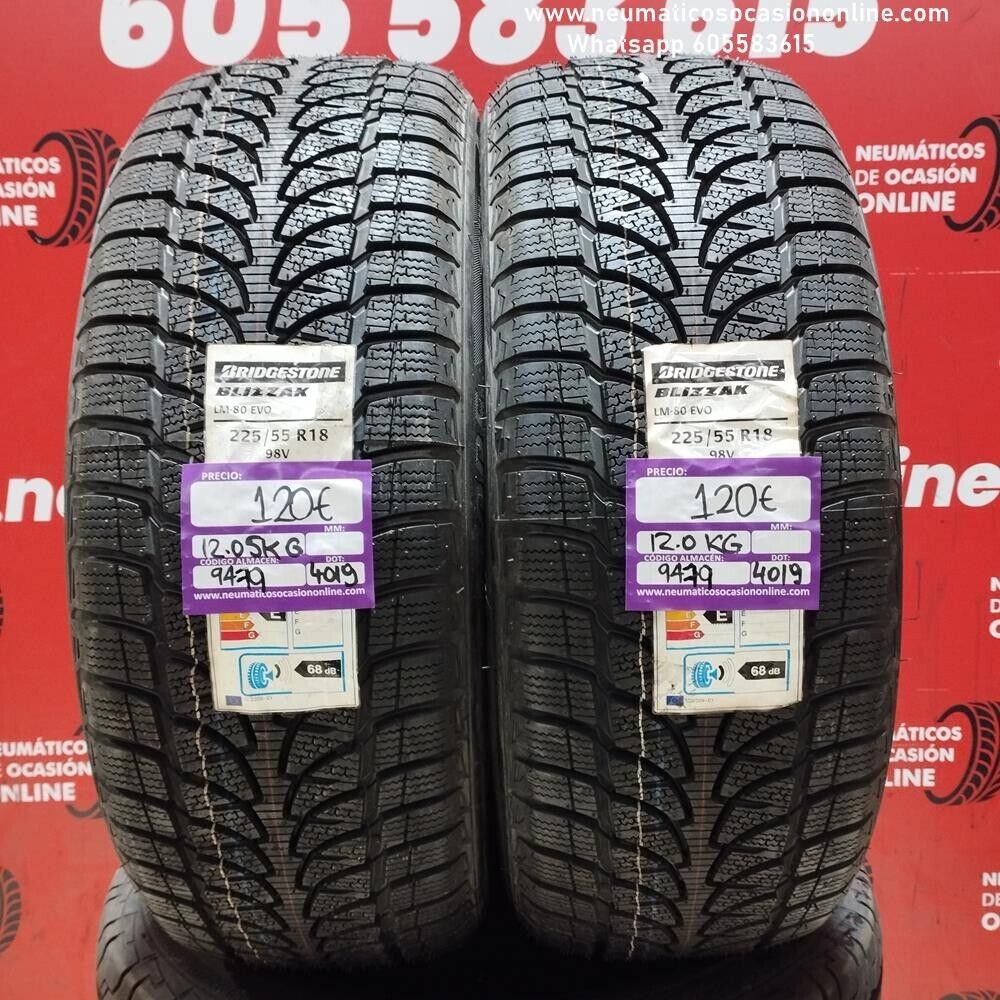 2x 225 55 R18 98V BRIDGESTONE BLIZZAK LM-80 EVO (SIN USO) REF:9479