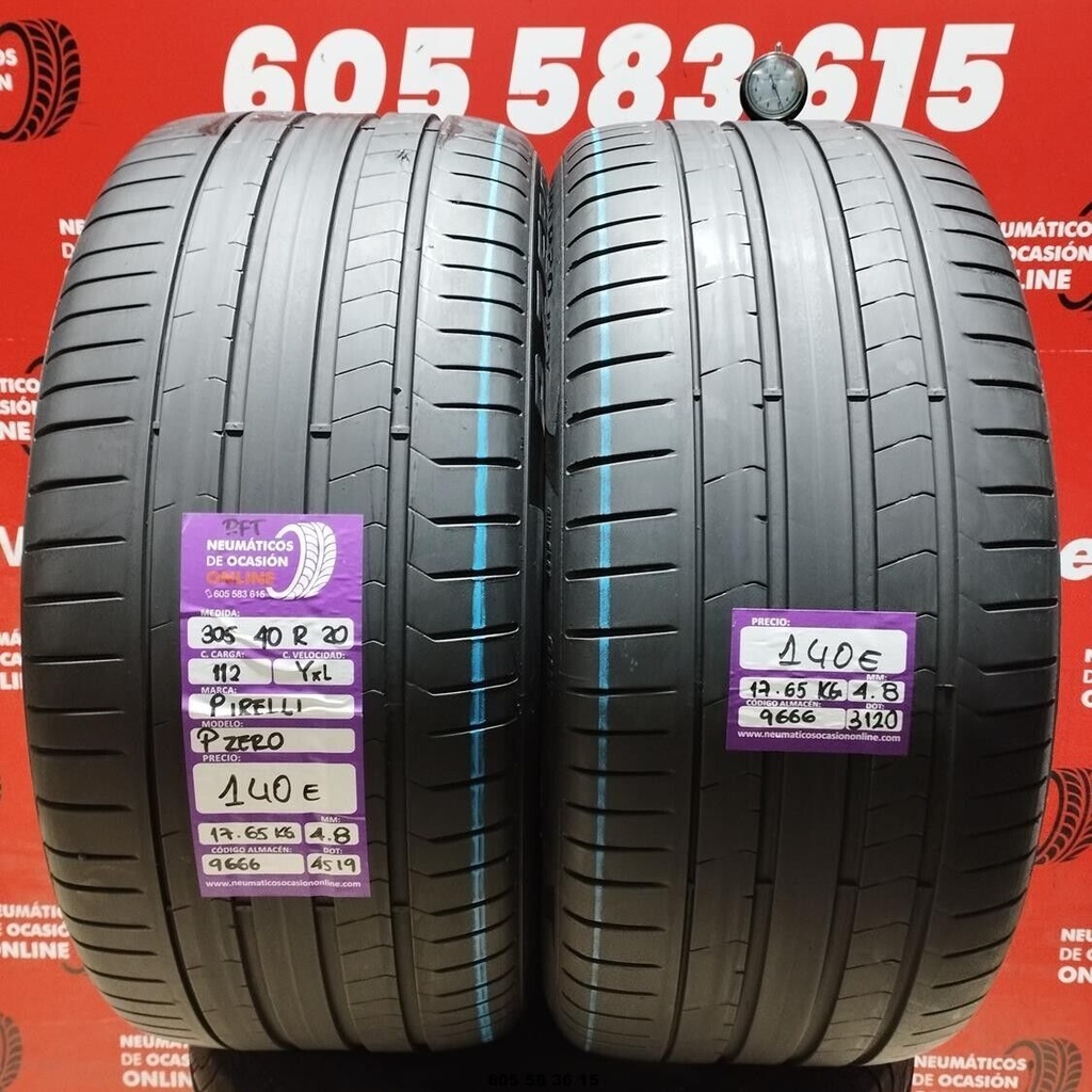 2x 305 40 R20 112YXL PIRELLI PZERO RFT 4.8/4.8mm REF:9666