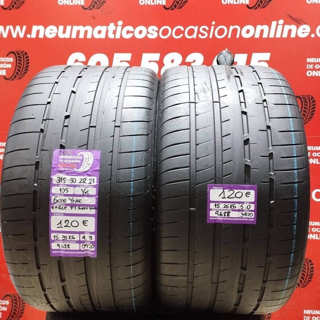 2x 315 30 ZR21 105YXL GOODYEAR EAGLE F1 SUPERSPORT NAO 4.8/5.0mm REF:9628