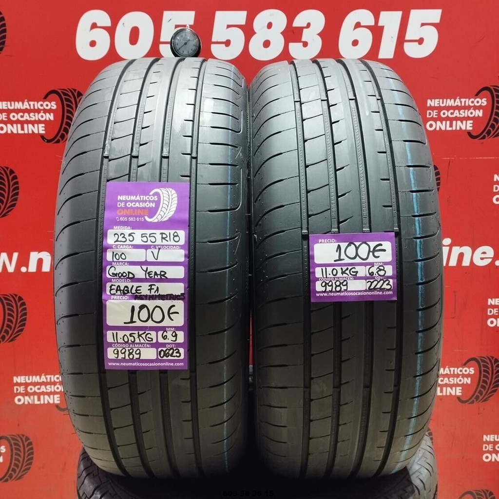 2x 235 55 R18 100V GOODYEAR EAGLE F1 ASYMMETRIC5 6.9/6.8mm REF:9989