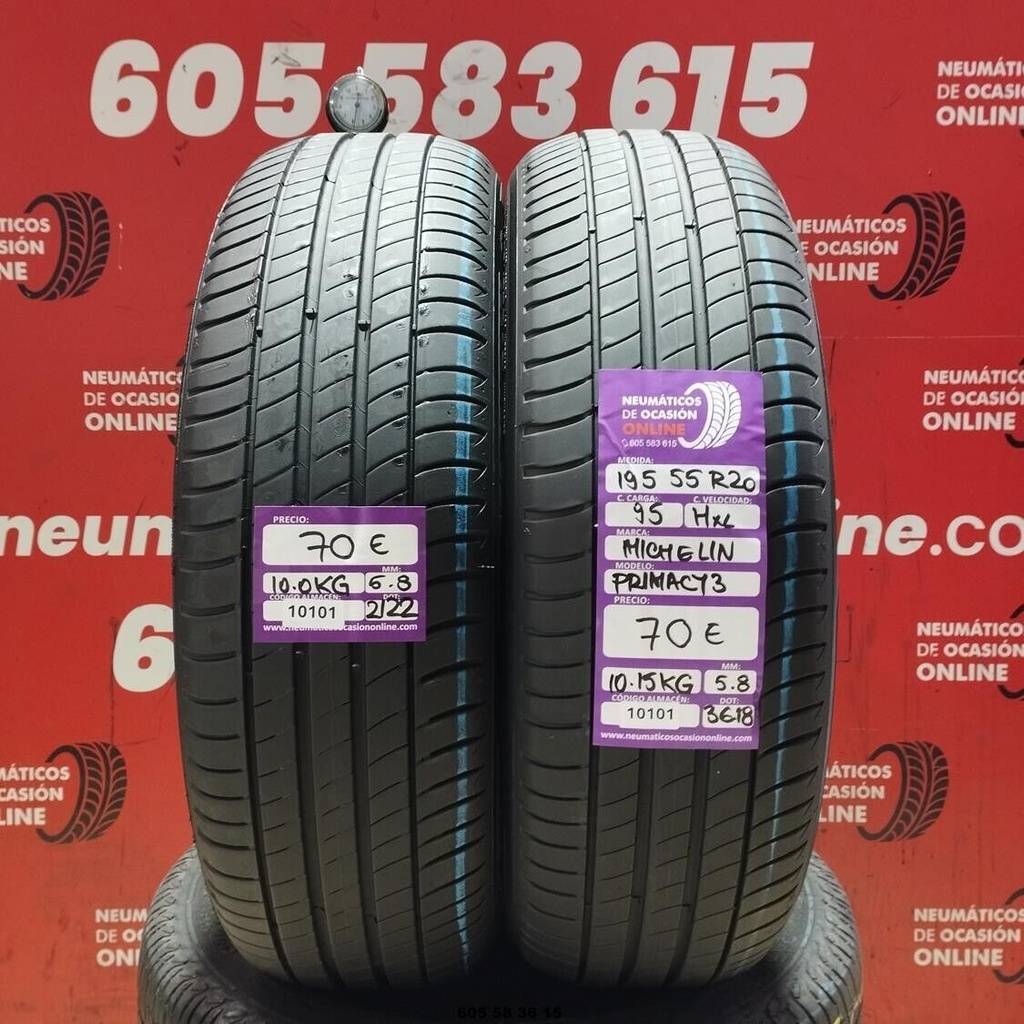 2x 195 55 20 95H MICHELIN PRIMACY 3 5.8/5.8mm REF:10101