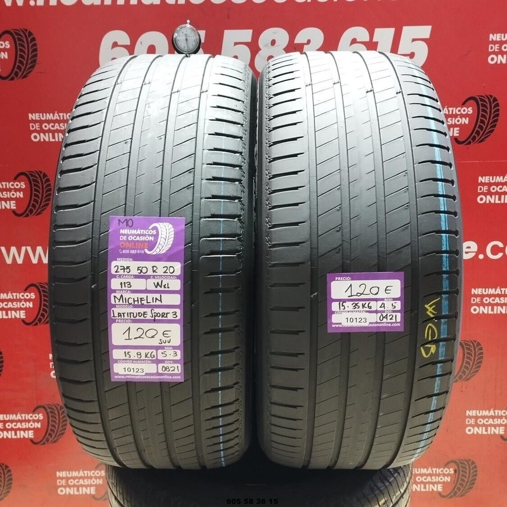 2x 275 50 R20 113W XL MICHELIN LATITUDE SPORT3 MO SUV 5.3/4.5mm REF:10123