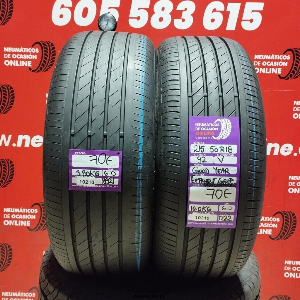 2x 215 50 R18 92V GOODYEAR EFFICIENT GRIP 6.0/6.0mm REF:10210