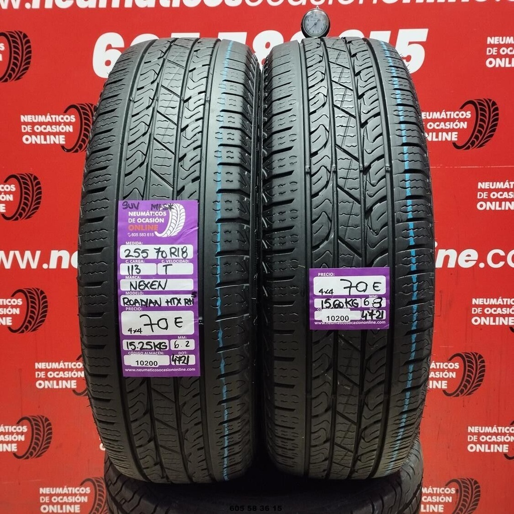 2x 255 70 R18 113T NEXEN ROADIAN HTX RH SUV M+S* 6.2/6.8mm REF:10200