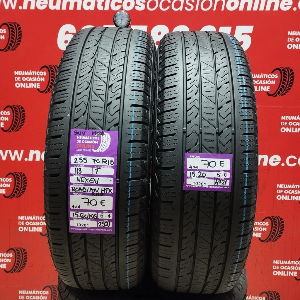 2x 255 70 R18 113T NEXEN ROADIAN HTX RMS SUV M+S* 5.4/5.0mm REF:10201