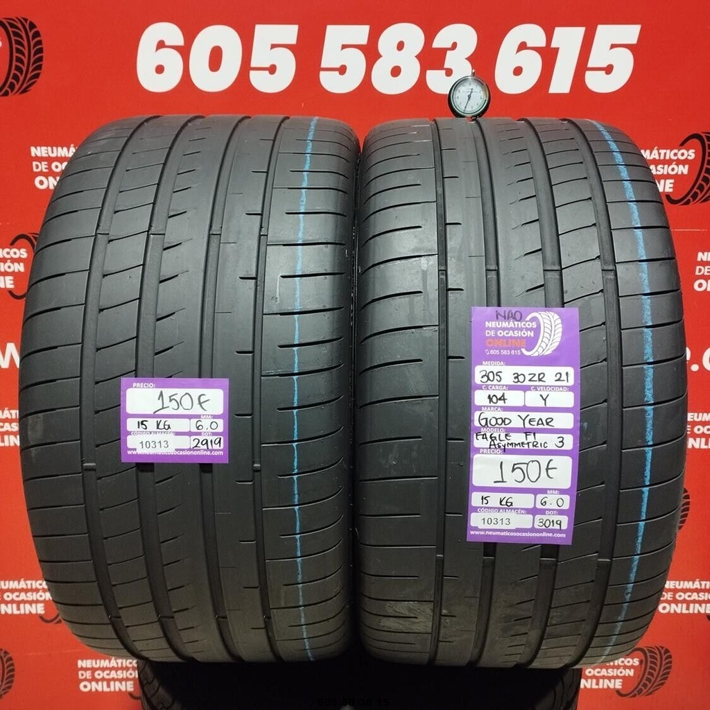 2x 305 30 Z R21 104Y GOODYEAR EAGLE F1 ASYMMETRIC3 NAO 6.0/6.0mm REF:10313