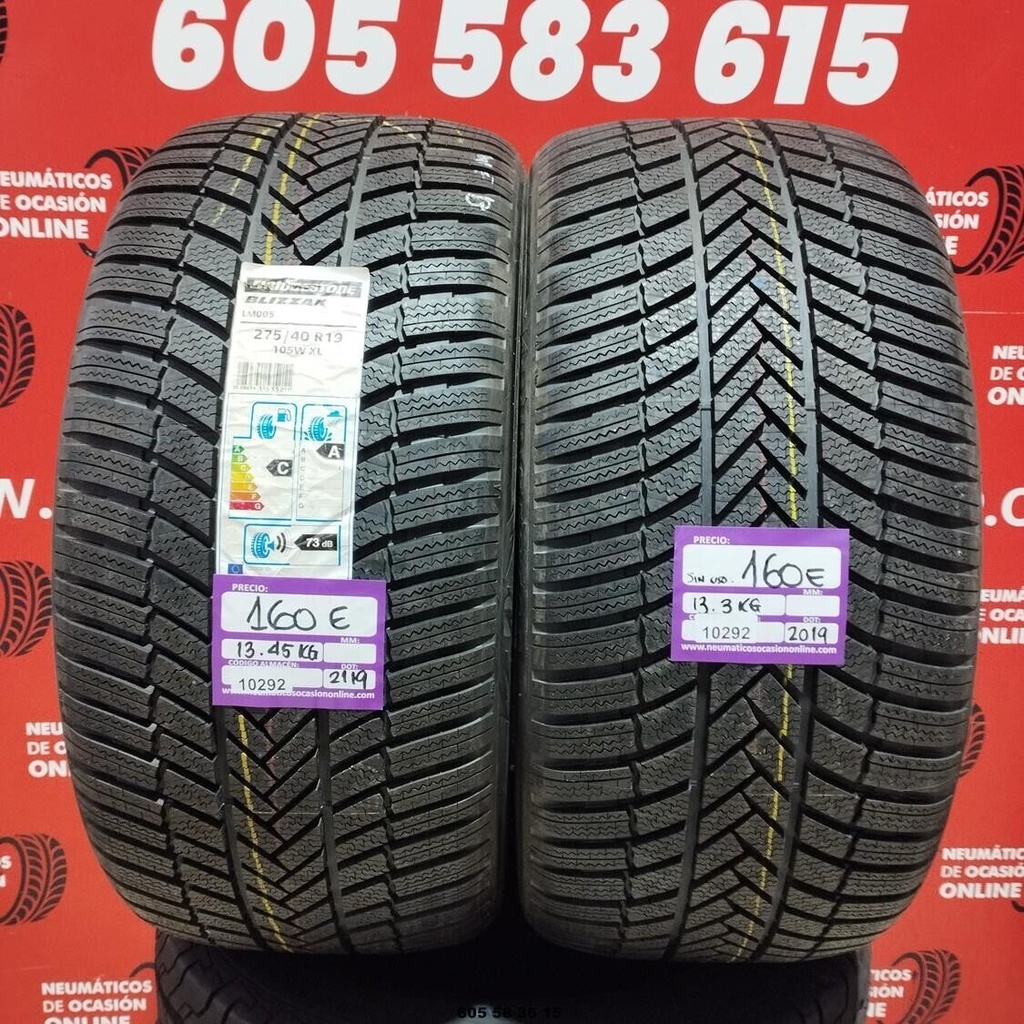 2x 275 40 R19 105W XL BRIDGESTONE BLIZZAK DOT:2119/2019 (SIN USO) Ref.10292