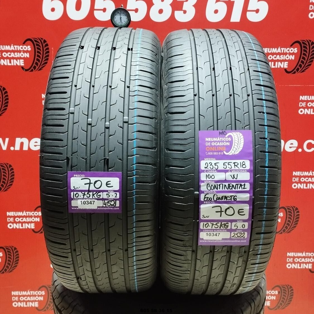2x 235 55 R18 100W CONTINENTAL ECOCONTACT6 MO SUV 5.2/5.0mm REF:10347