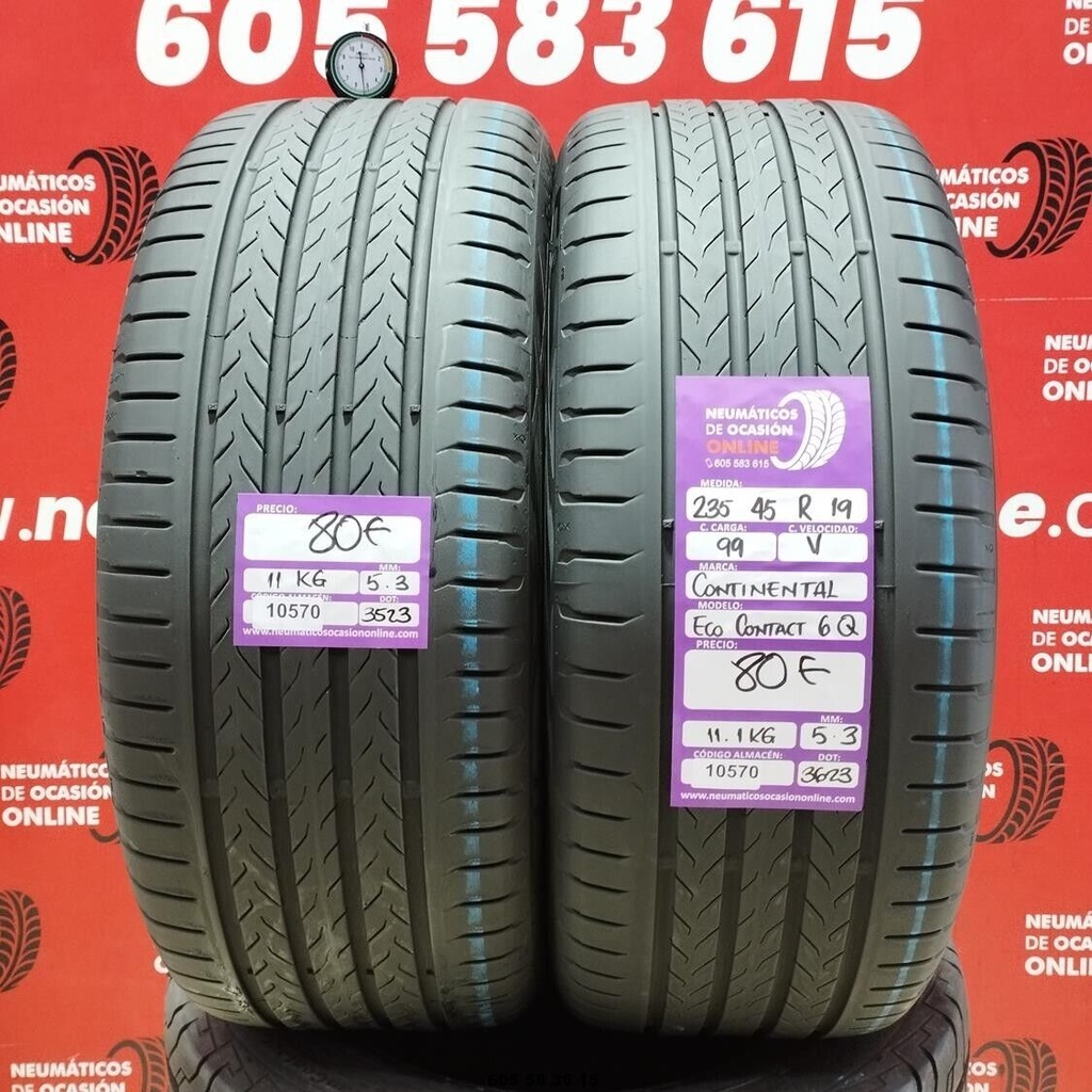 2x 235 45 R19 99V CONTINENTAL ECOCONTACT 6Q 5.3/5.3mm REF:10570