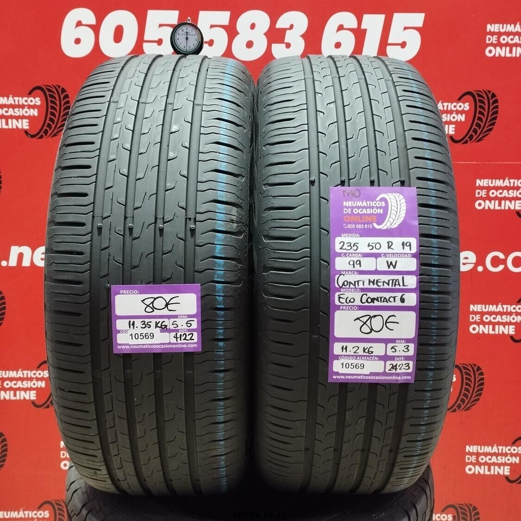 2x 235 50 R19 99W CONTINENTAL ECOCONTACT6 MO 5.5/5.3mm REF:10569