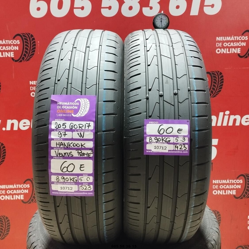 2x 205 60 R17 97W HANKOOK VENTUS PRIME3 5.0/5.3mm REF:10712