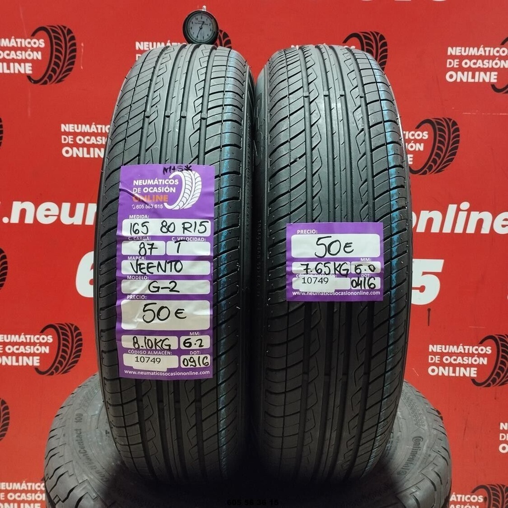 2x 165 80 R15 87T VEENTO G-2 M+S* 6.2/6.0mm REF:10749