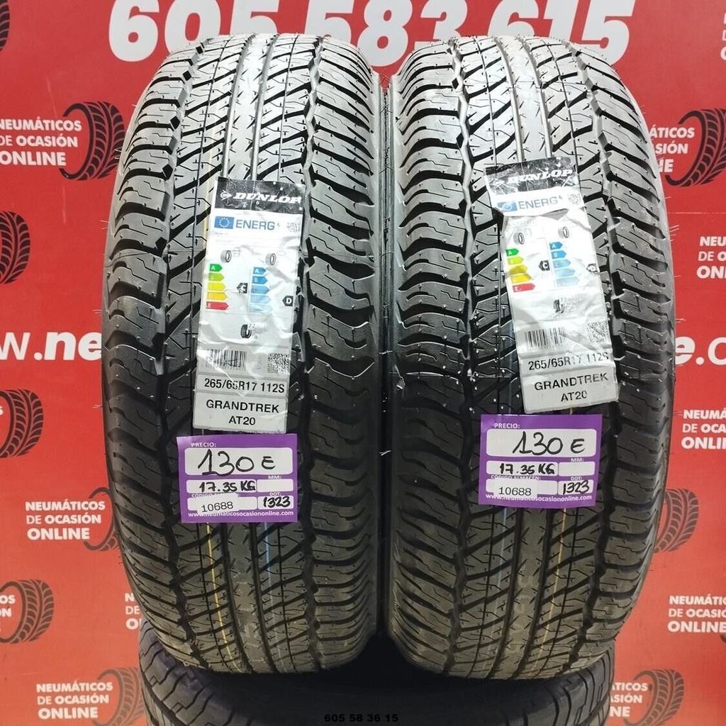 2x 265 65 R17 112S DUNLOP GRANDTREK AT20 DOT: 1323 (SIN USO) Ref.10688