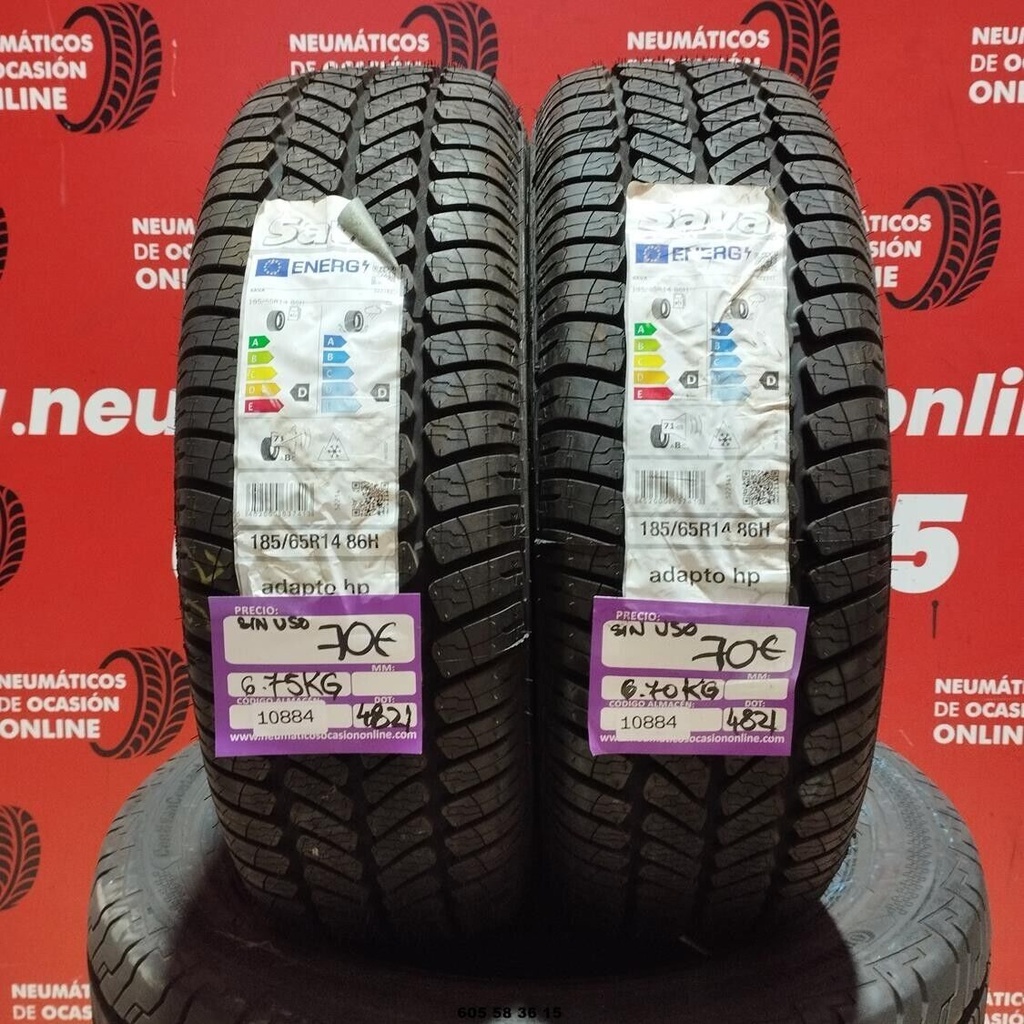 2x 185 65 R14 86H SAVA ADAPTO HP DOT: 4821 (SIN USO) Ref.10884