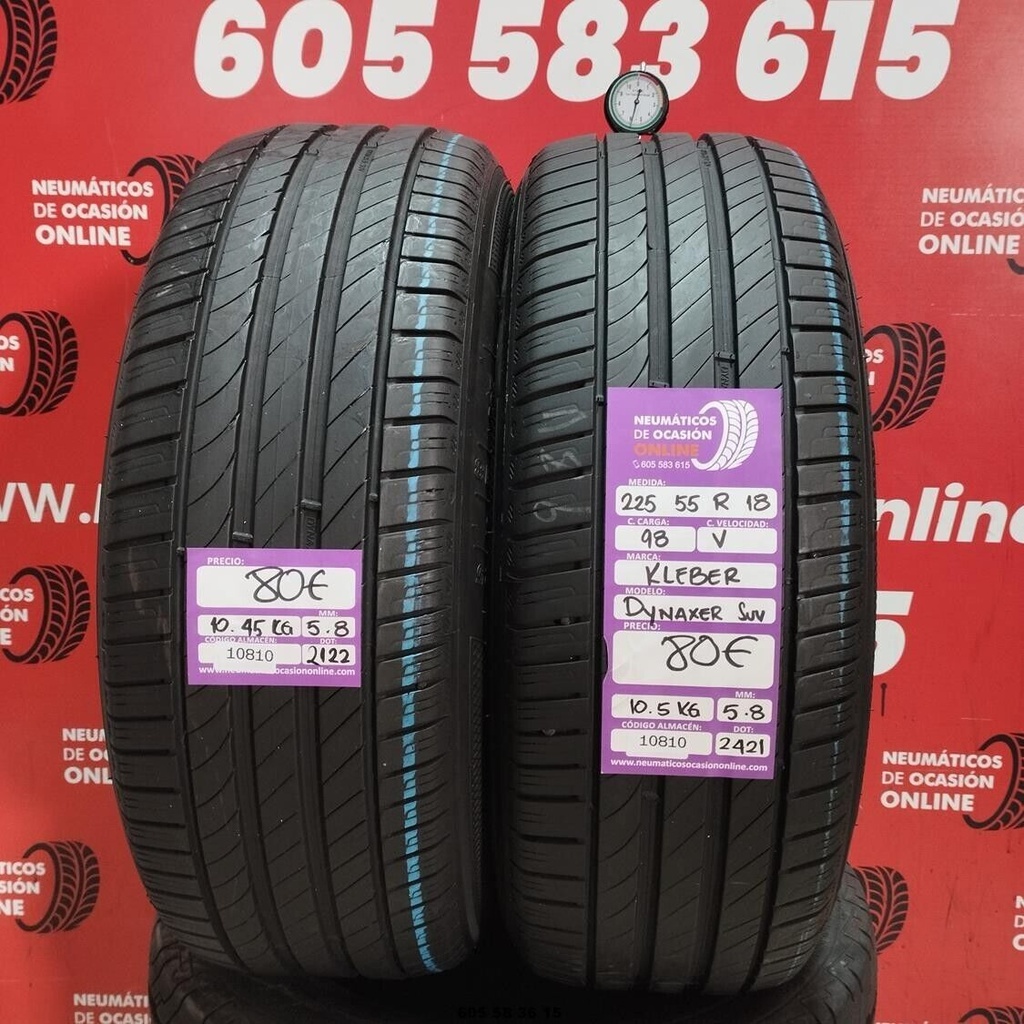 2x 225 55 R18 98V KLEBER DYNAXER SUV 5.8/5.8mm REF:10810