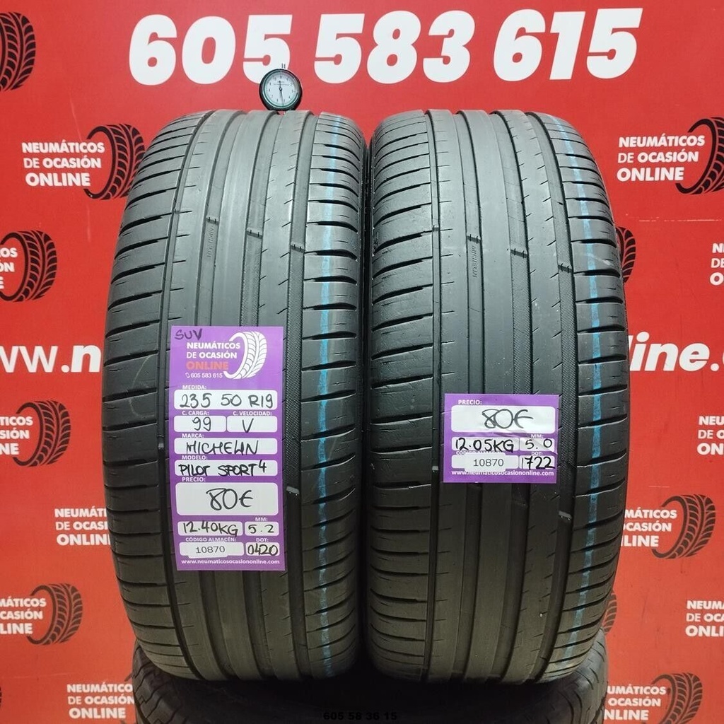 2x 235 50 R19 99V MICHELIN PILOT SPORT4 SUV 5.2/5.0mm Ref.10870