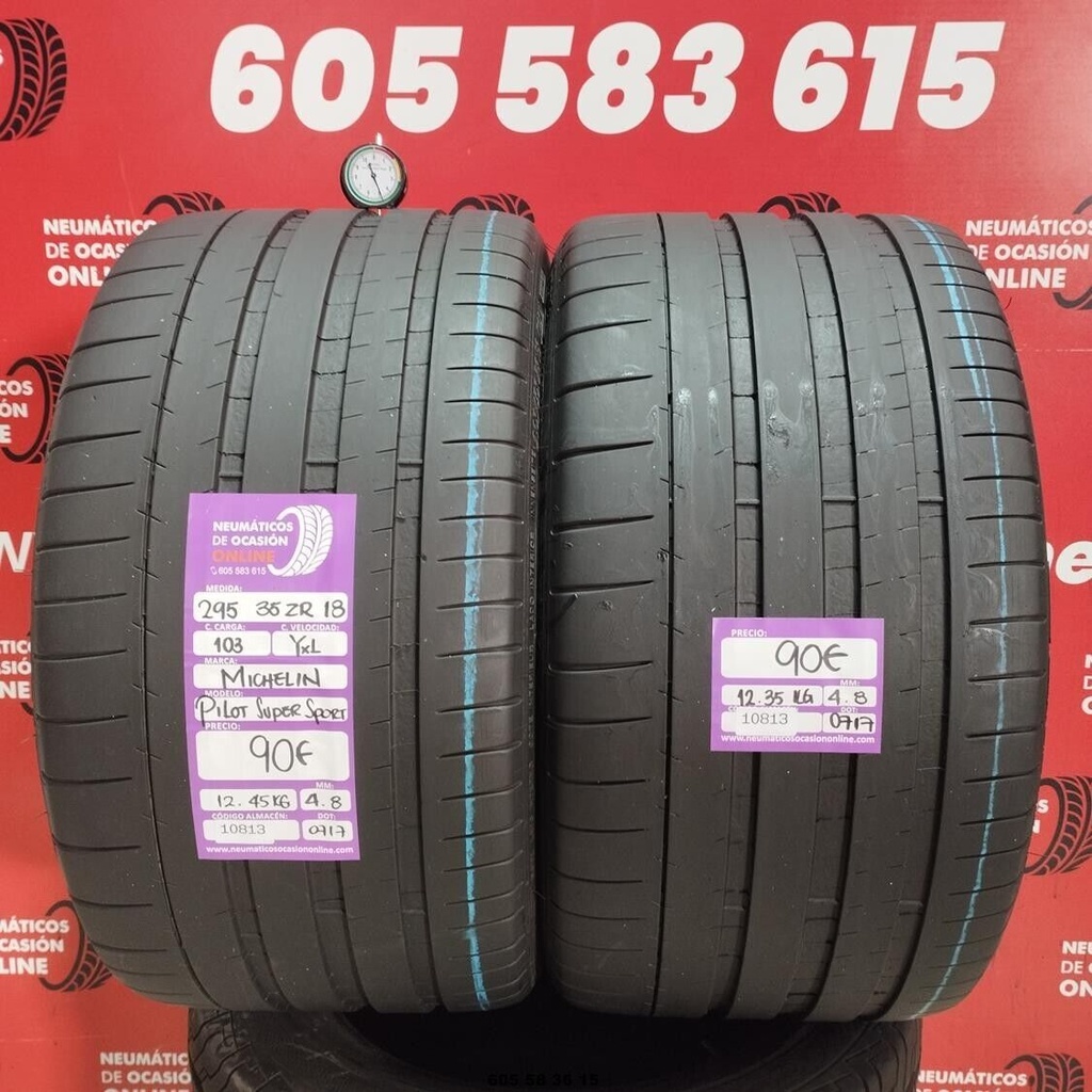 2x 295 35 ZR18 103YXL MICHELIN PILOT SUPERSPORT 4.8/4.8mm REF:10813