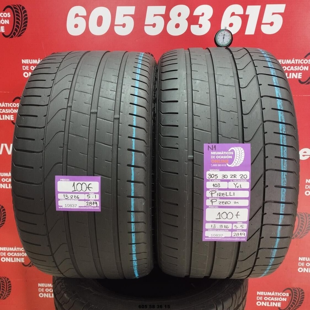 2x 305 30 ZR20 103YXL PIRELLI PZERO TM N1 5.1/5.5mm REF:10837