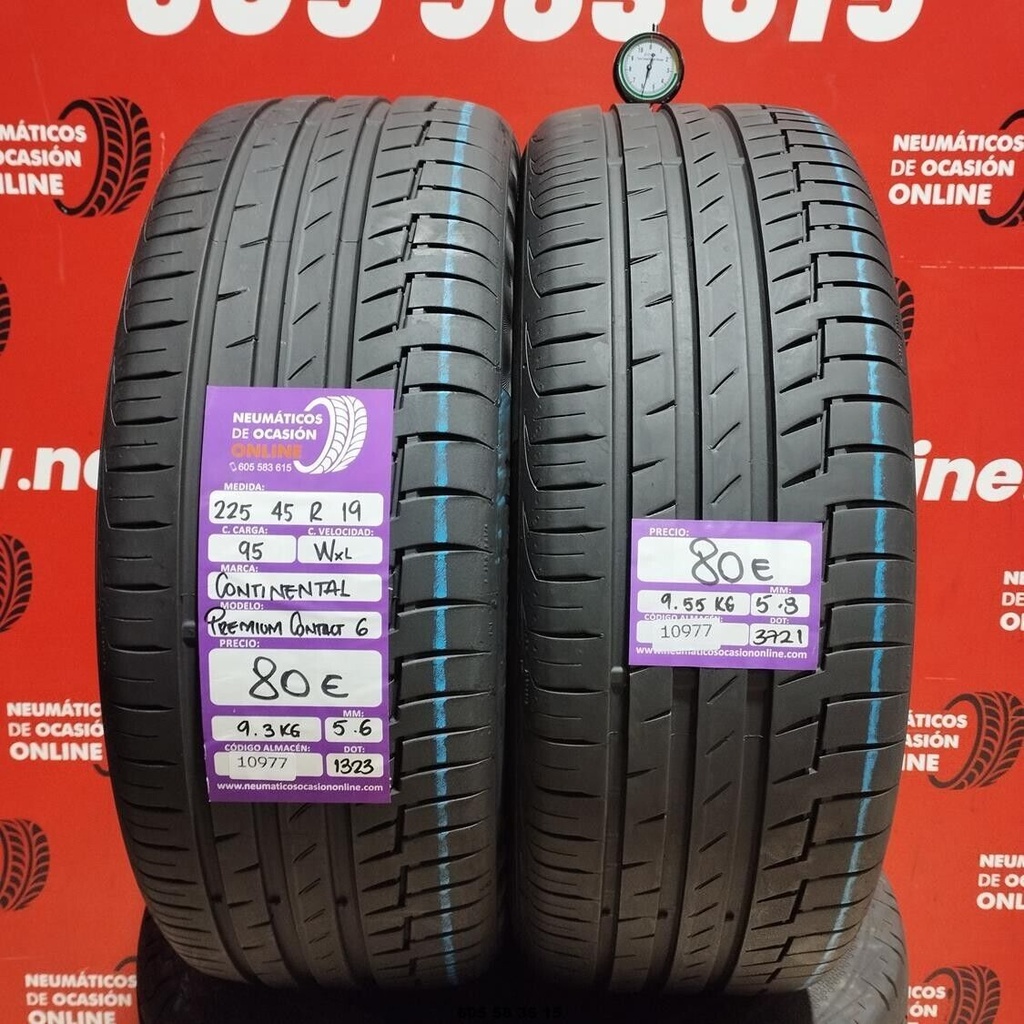 2x 225 45 R19 95WXL CONTINENTAL PREMIUM CONTACT6 5.6/5.8mm REF:10977