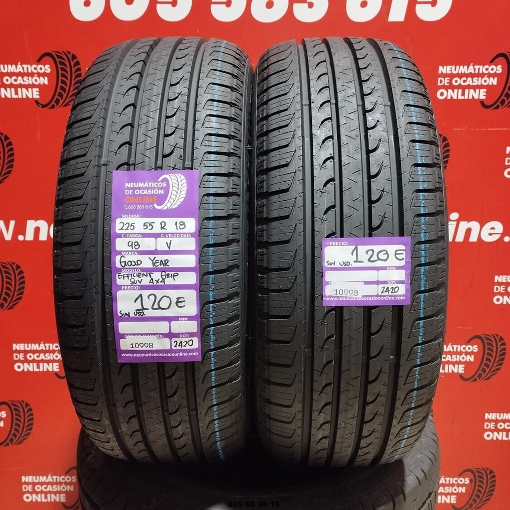 2x 225 55 R18 98V GOODYEAR EFFICIENT GRIP 4X4 SUV DOT: 2420 (SIN USO) Ref.10998