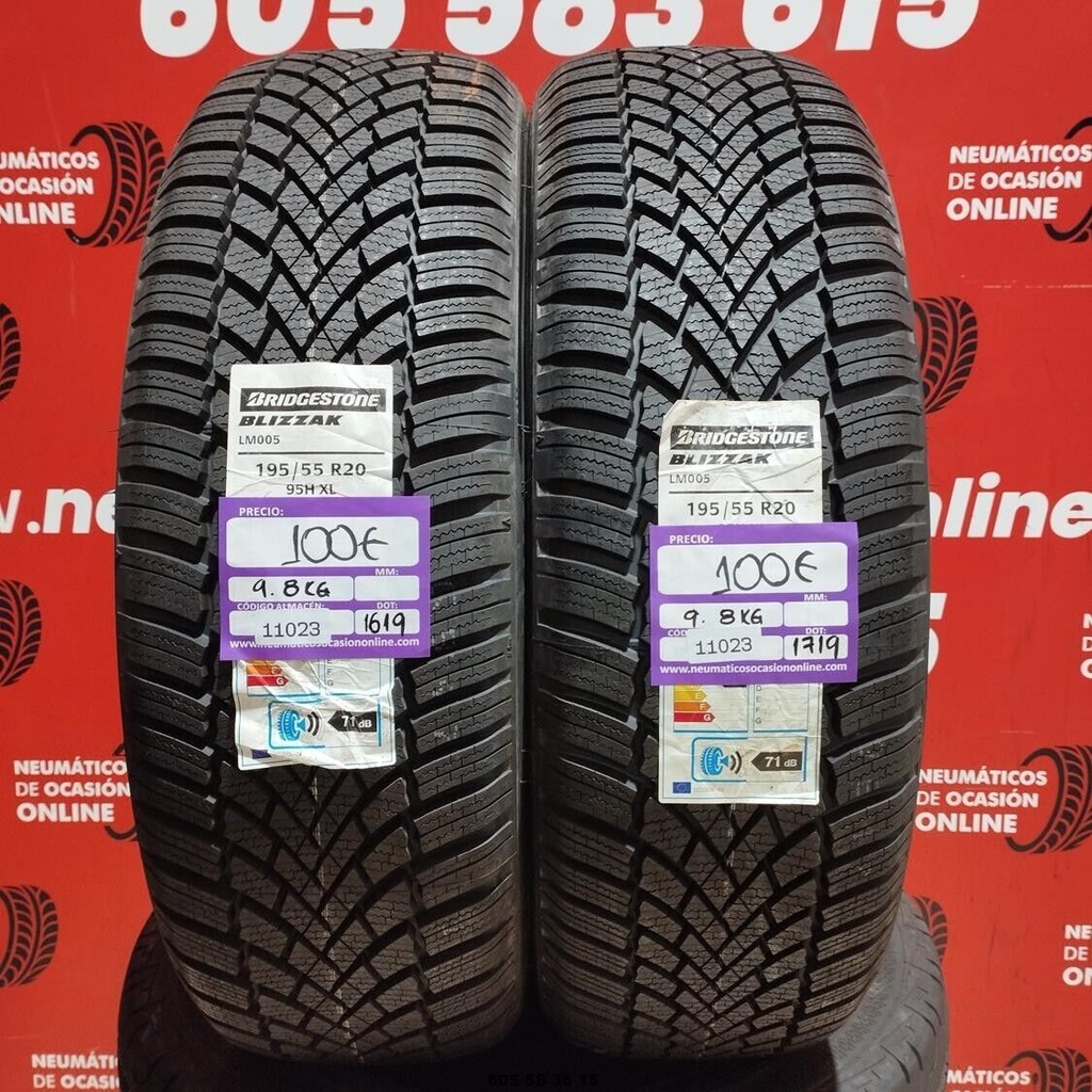 2x 195 55 R20 BRIDGESTONE BLIZZAK LM005 DOT:1719/1619 (SENZA USO) Ref.11023