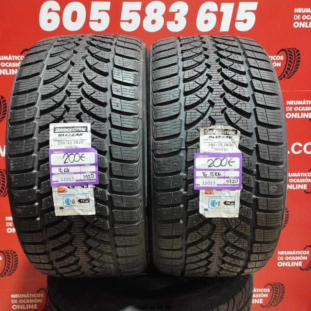 2x 295 35 ZR20 105WXL BRIDGESTONE BLIZZAK LM32 DOT: 1920 (SIN USO) Ref.11017